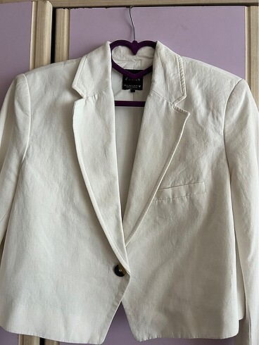 s Beden Zara Beyaz Basic Crop Blazer Ceket