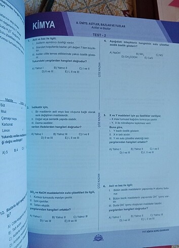 Tyt kimya test