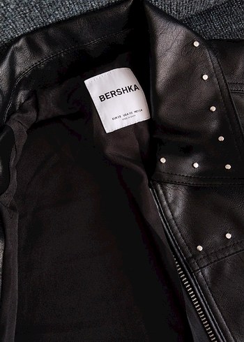 xs Beden BERSHKA ZIMBALI SUNİ DERİ CEKET
