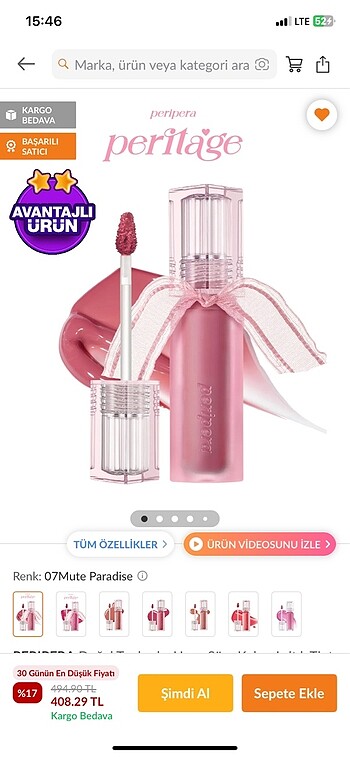 Peripera kalıcı tint 07