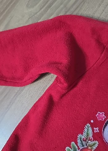 Kız Çocuk Kırmızı Baskılı Sweatshirt - Görsel 3