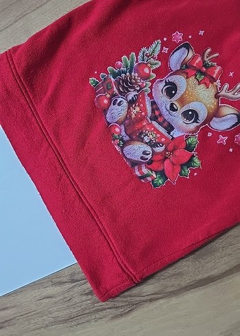 Kız Çocuk Kırmızı Baskılı Sweatshirt - Görsel 4