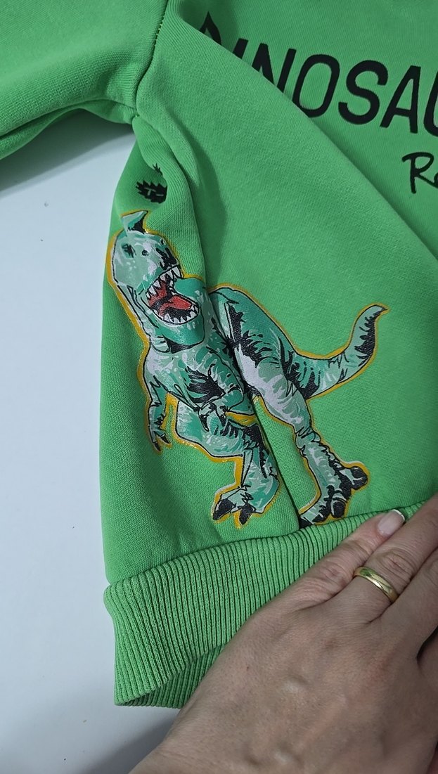 Erkek Çocuk Yeşil Baskılı Sweatshirt - Görsel 5