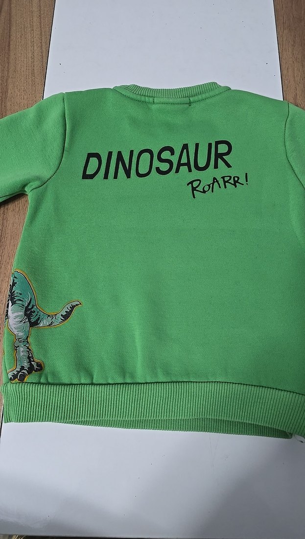 Erkek Çocuk Yeşil Baskılı Sweatshirt - Görsel 4