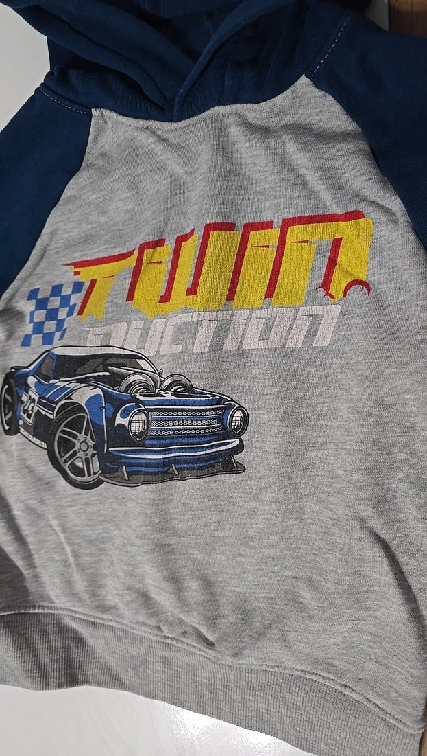 Erkek Çocuk Gri Kapüşonlu Sweatshirt - Görsel 5