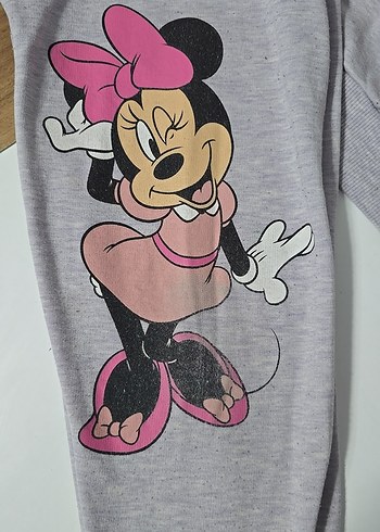 Kız Çocuk Gri Minnie Baskılı Eşofman Takımı - Görsel 3