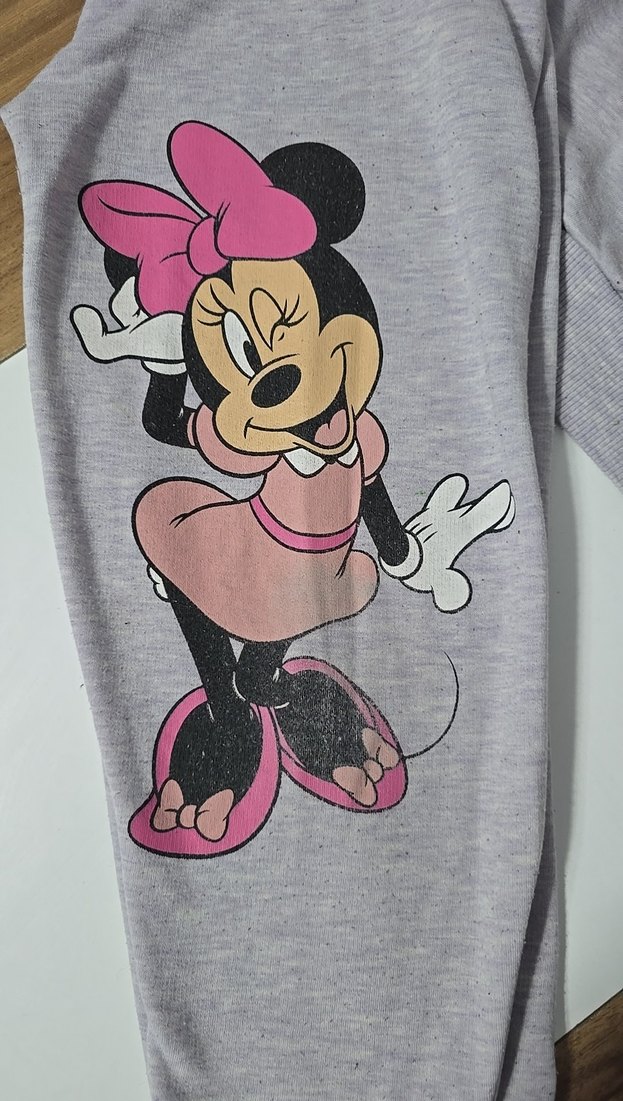 Kız Çocuk Gri Minnie Baskılı Eşofman Takımı - Görsel 3