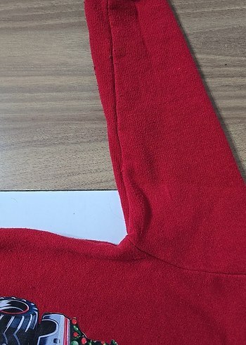 Kırmızı Baskılı Erkek Çocuk Sweatshirt - Görsel 4