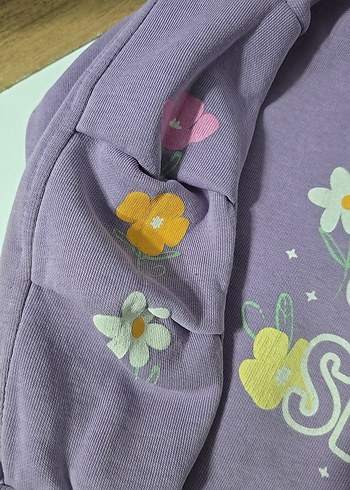 Mor Baskılı Kız Sweatshirt - Bohem Tarz - Görsel 2