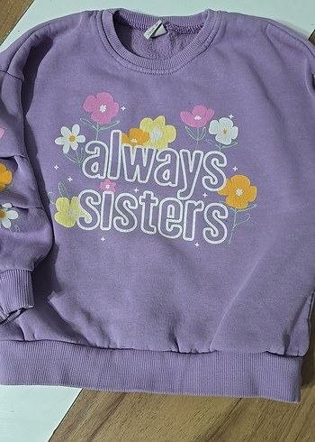 Mor Baskılı Kız Sweatshirt - Bohem Tarz - Görsel 5