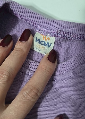 Mor Baskılı Kız Sweatshirt - Bohem Tarz - Görsel 4