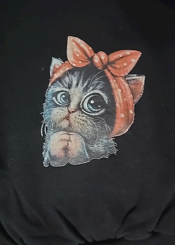 Kız Çocuk Kapüşonlu Baskılı Sweatshirt - Görsel 2
