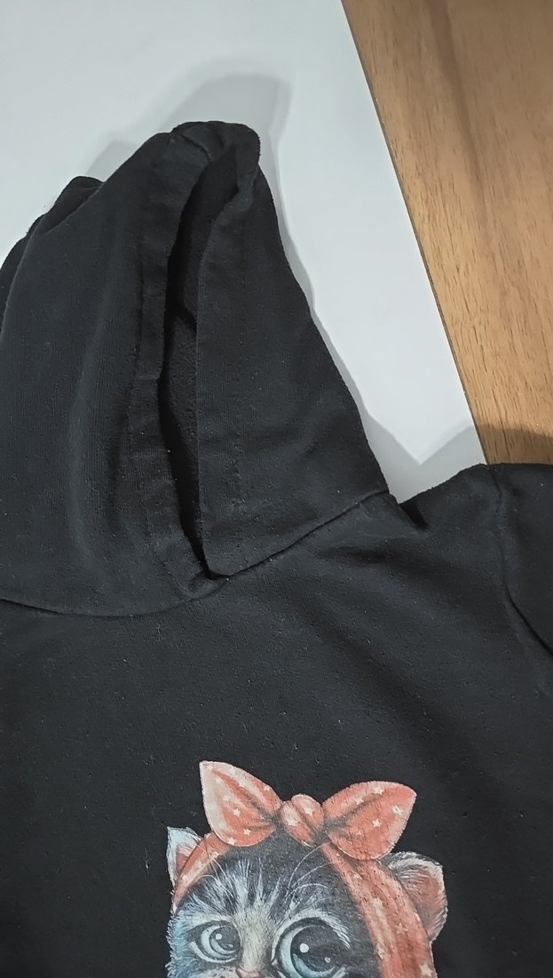 Kız Çocuk Kapüşonlu Baskılı Sweatshirt - Görsel 3