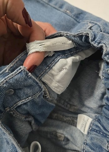 Kemerli Gri Kız Kot Pantolon - Görsel 8