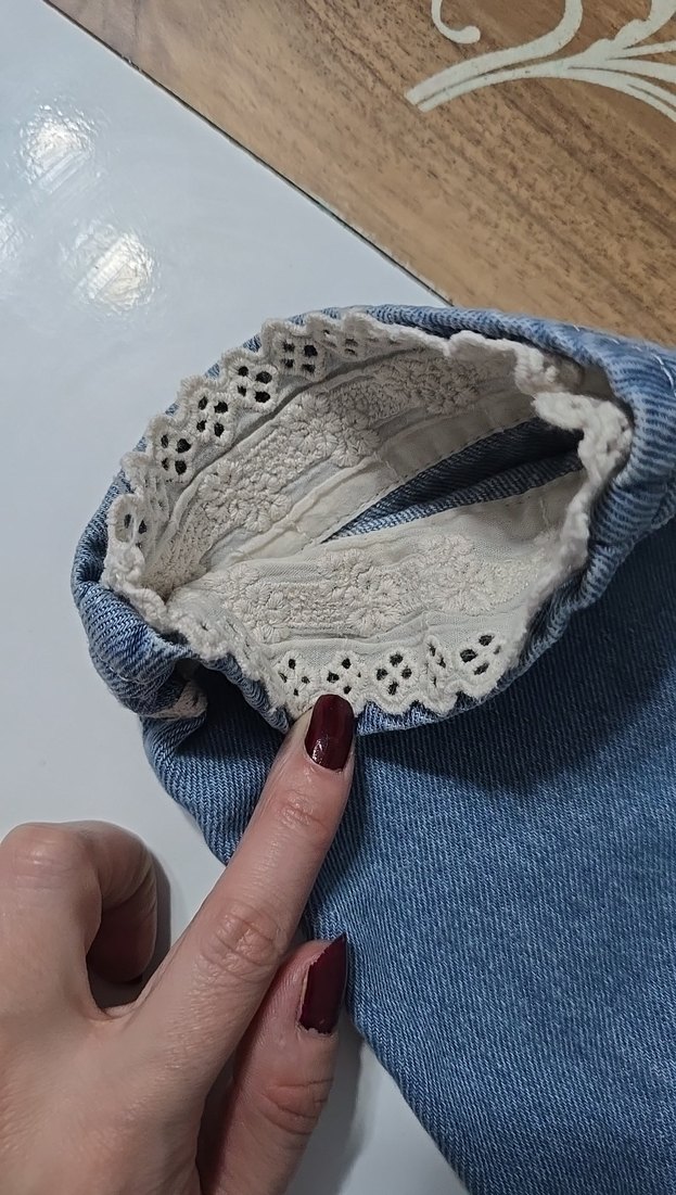 Kemerli Gri Kız Kot Pantolon - Görsel 3