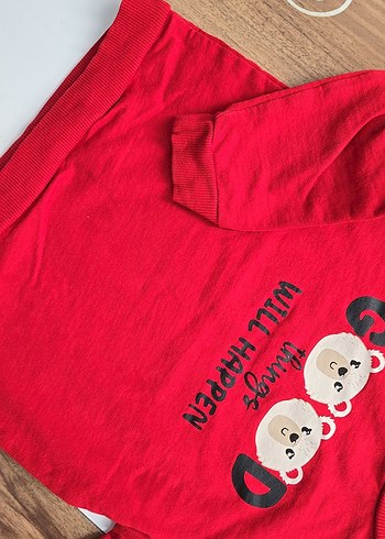 Kırmızı Baskılı Erkek Sweatshirt - Görsel 4