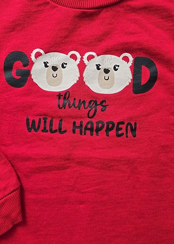 Kırmızı Baskılı Erkek Sweatshirt - Görsel 2