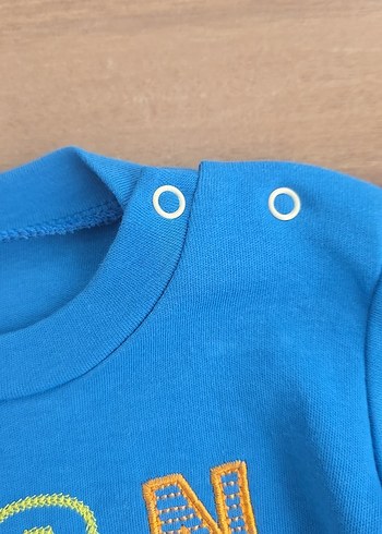 9 Ay Beden Uzun Kollu Mavi Bebek Takımı