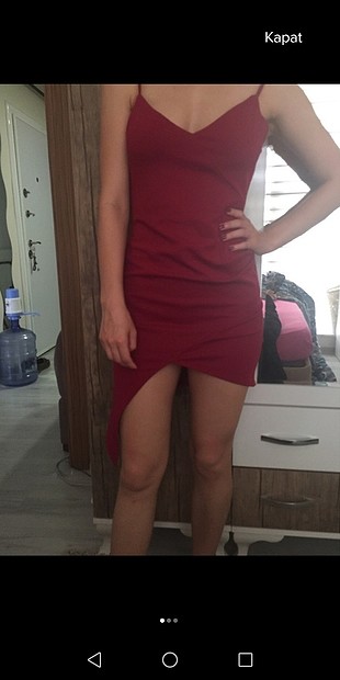 bordo mini elbise 