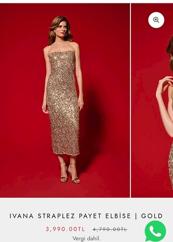Ivana Straplez Payetli Uzun Abiye Elbise Happy To Wear