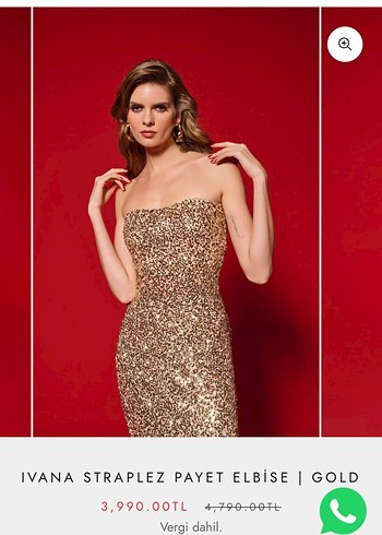 34 Beden Ivana Straplez Payetli Uzun Abiye Elbise Happy To Wear