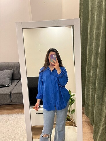 LC Waikiki Mavi oversize gömlek