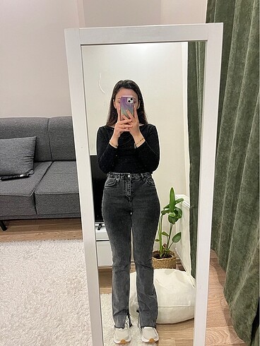 Trendyolmilla straight jean antrasit