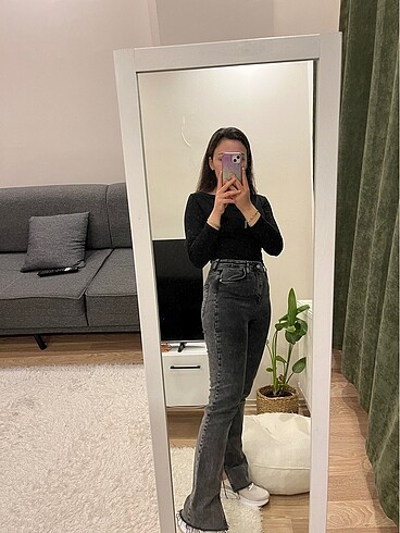 36 Beden Trendyolmilla straight jean antrasit