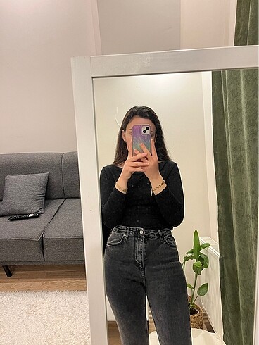 36 Beden gri Renk Trendyolmilla straight jean antrasit