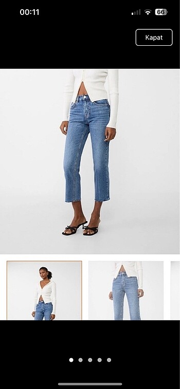 Stradivarius crop straight fit jean