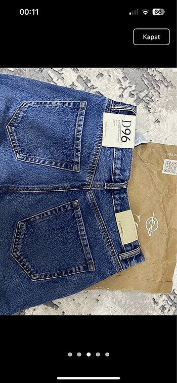 36 Beden mavi Renk Stradivarius crop straight fit jean