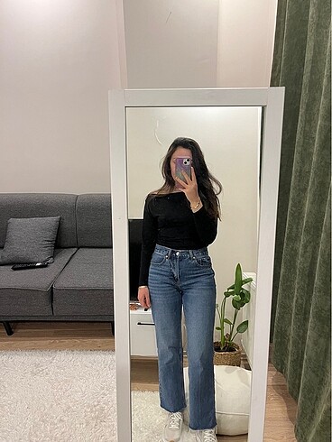 Stradivarius Stradivarius crop straight fit jean