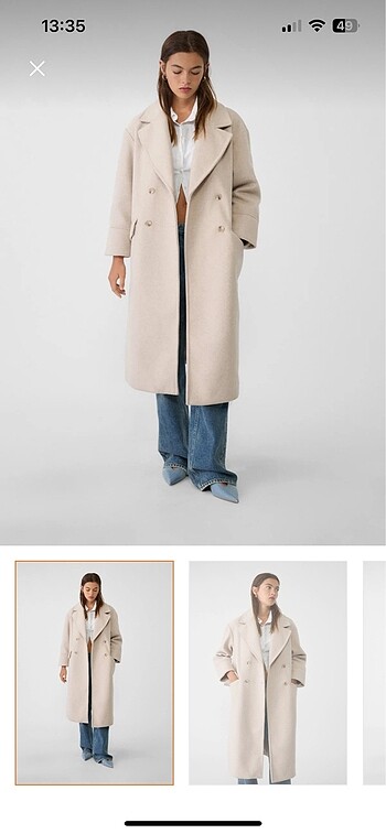Stradivarius Stradivarius yumuşak dokulu oversize kaban bej