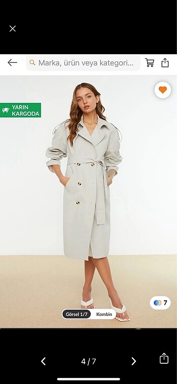 Trendyolmilla taş rengi oversize trençkot