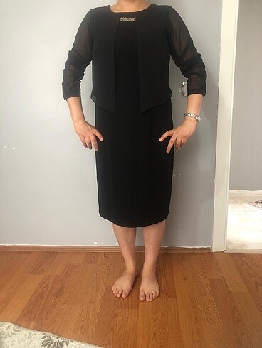 44 Beden siyah Renk Kumaş elbise