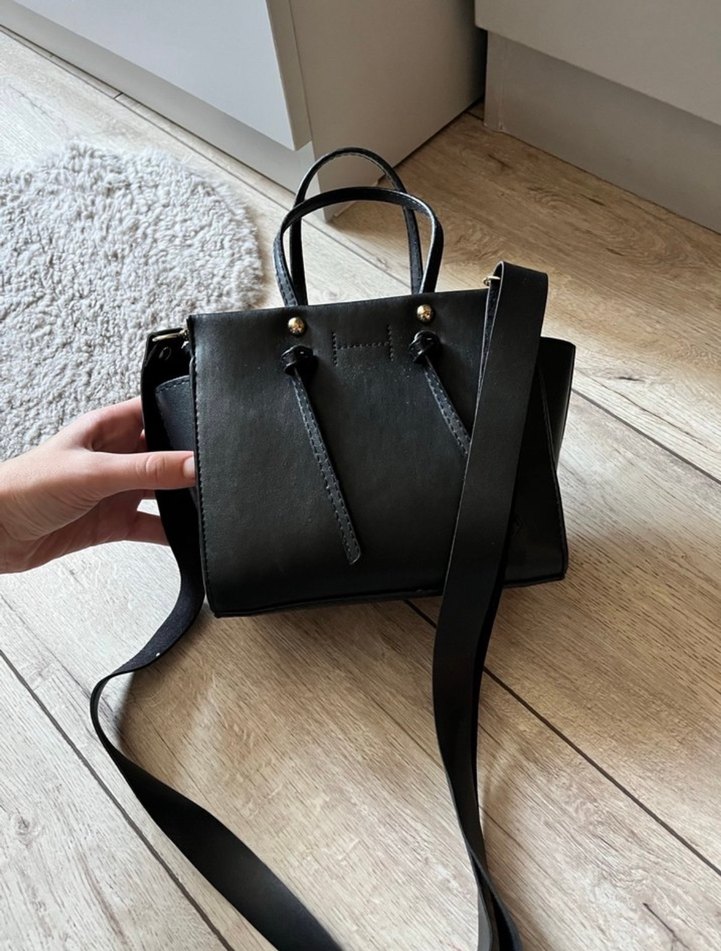 Siyah Deri Minimalist Kadın Çanta - Görsel 3