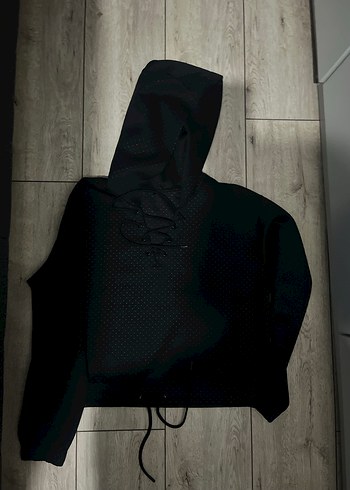 Siyah Yüksek Yakalı Fermuarlı Sweatshirt - Görsel 5