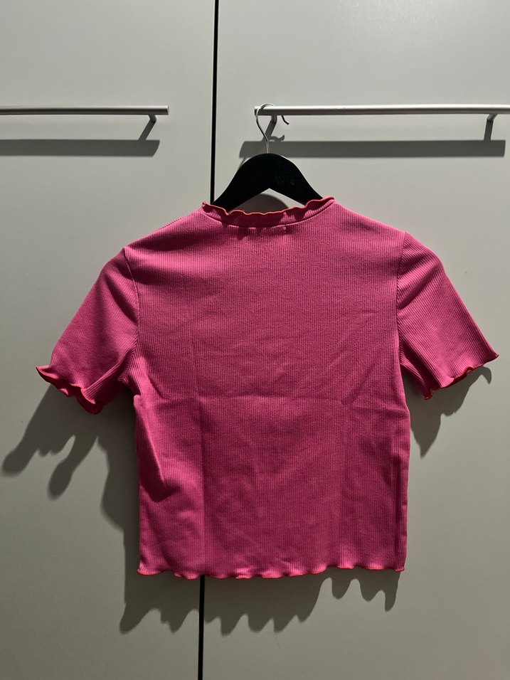 Pembe Kısa Kollu Kadın Tişört - Görsel 3