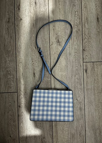 Mavi Kareli Tokalı Kadın Çanta - Görsel 4