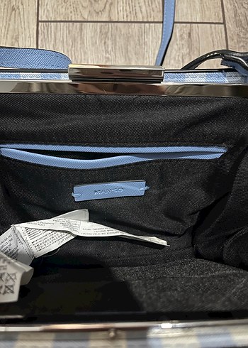 Mavi Kareli Tokalı Kadın Çanta - Görsel 8