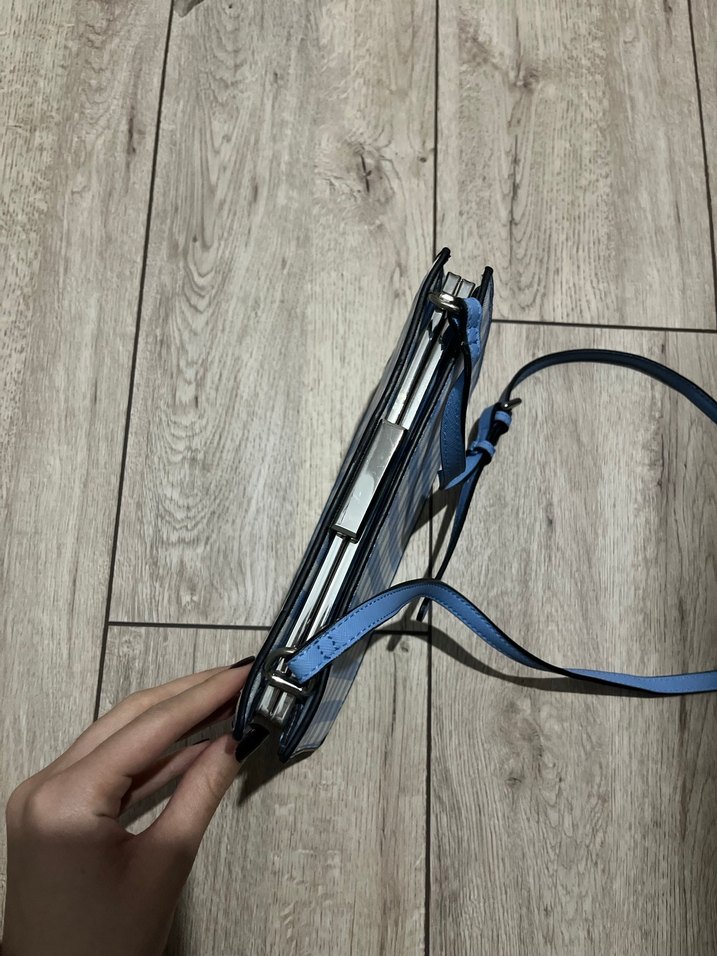 Mavi Kareli Tokalı Kadın Çanta - Görsel 5