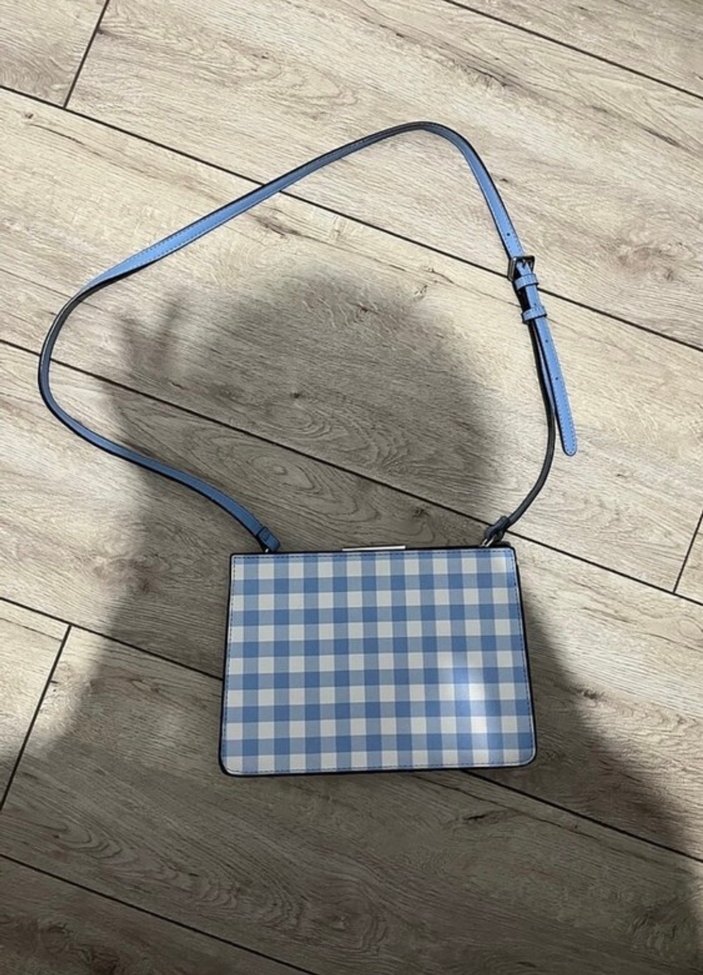 Mavi Kareli Tokalı Kadın Çanta - Görsel 2