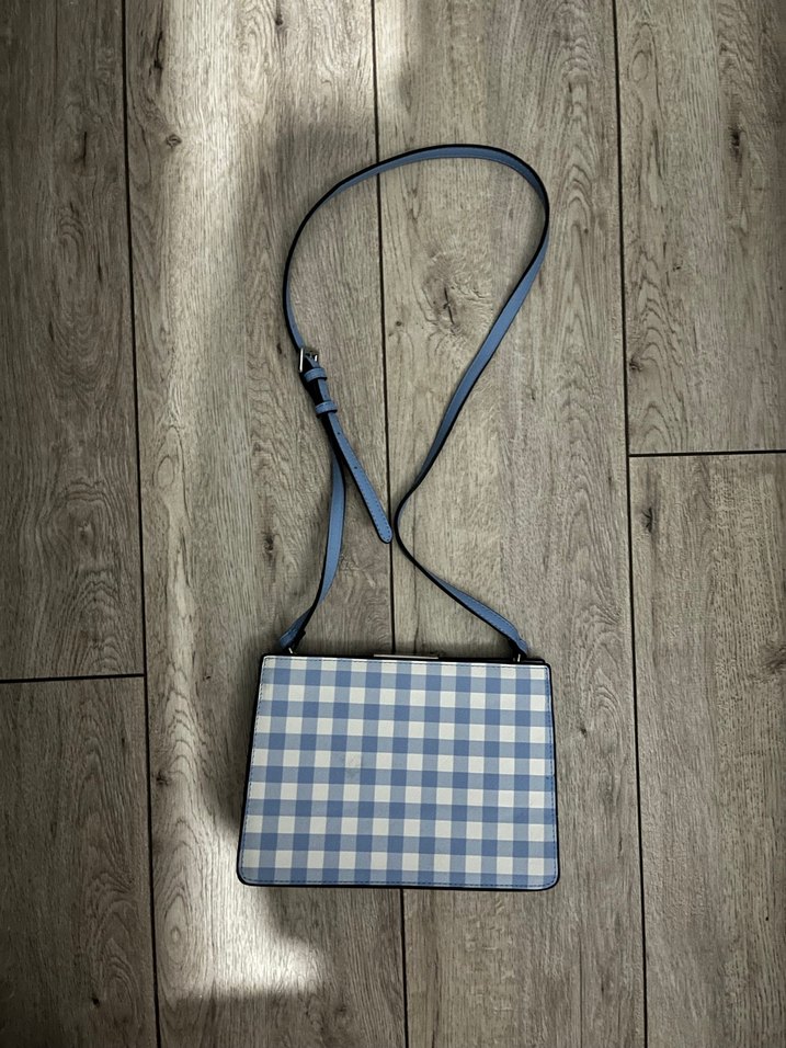 Mavi Kareli Tokalı Kadın Çanta - Görsel 4