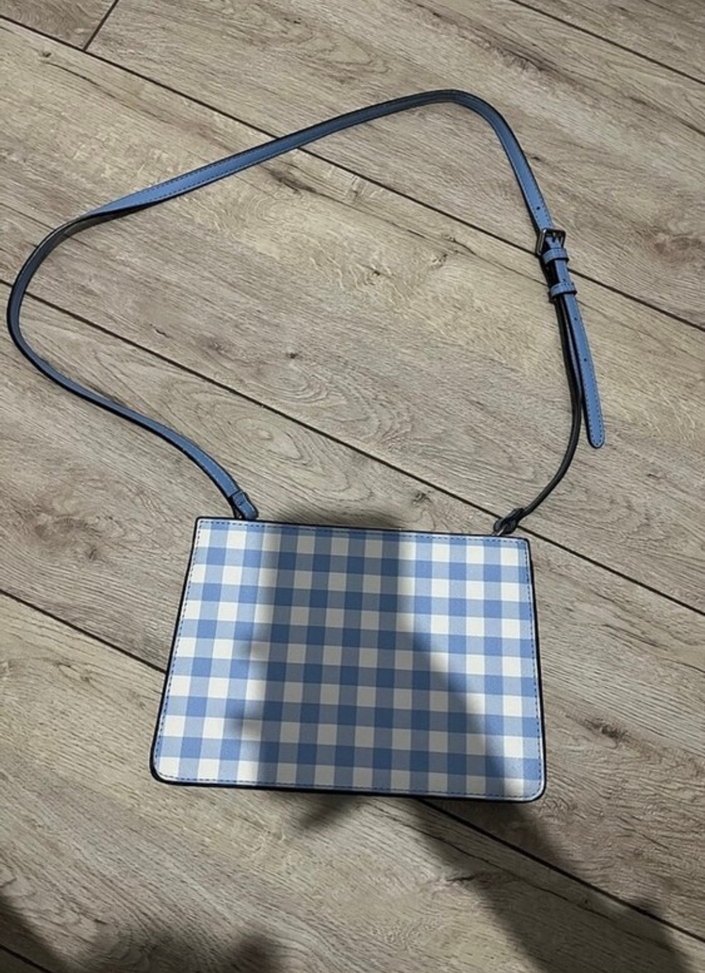 Mavi Kareli Tokalı Kadın Çanta - Görsel 3