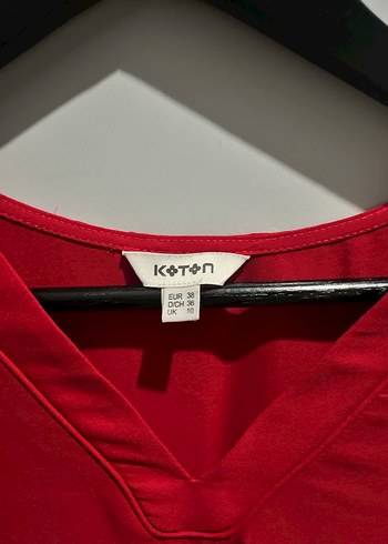 Kırmızı V Yaka Kadın Bluz - Görsel 3