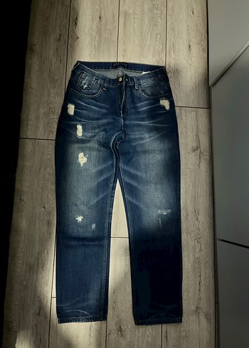 Kadın Mavi Bol Kesim Kot Pantolon - Görsel 3