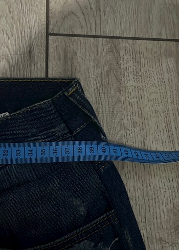 Kadın Mavi Bol Kesim Kot Pantolon - Görsel 11