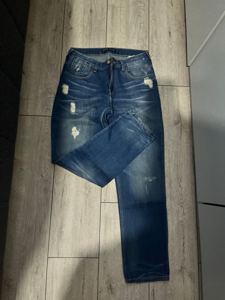 Kadın Mavi Bol Kesim Kot Pantolon - Görsel 4