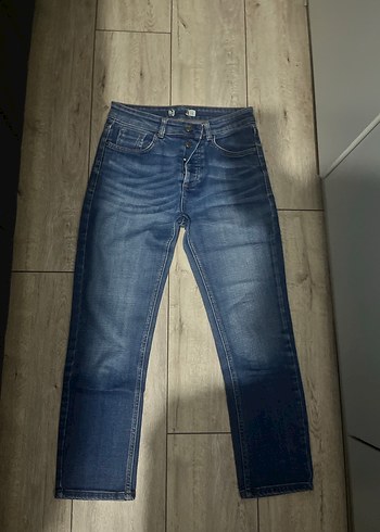 Kadın Mavi Kot Pantolon, İnce Kesim, Midi Boy - Görsel 7