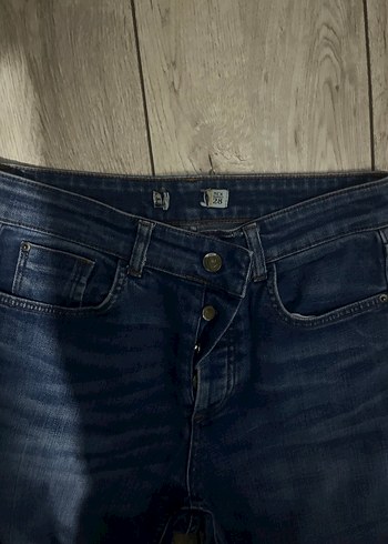 Kadın Mavi Kot Pantolon, İnce Kesim, Midi Boy - Görsel 6